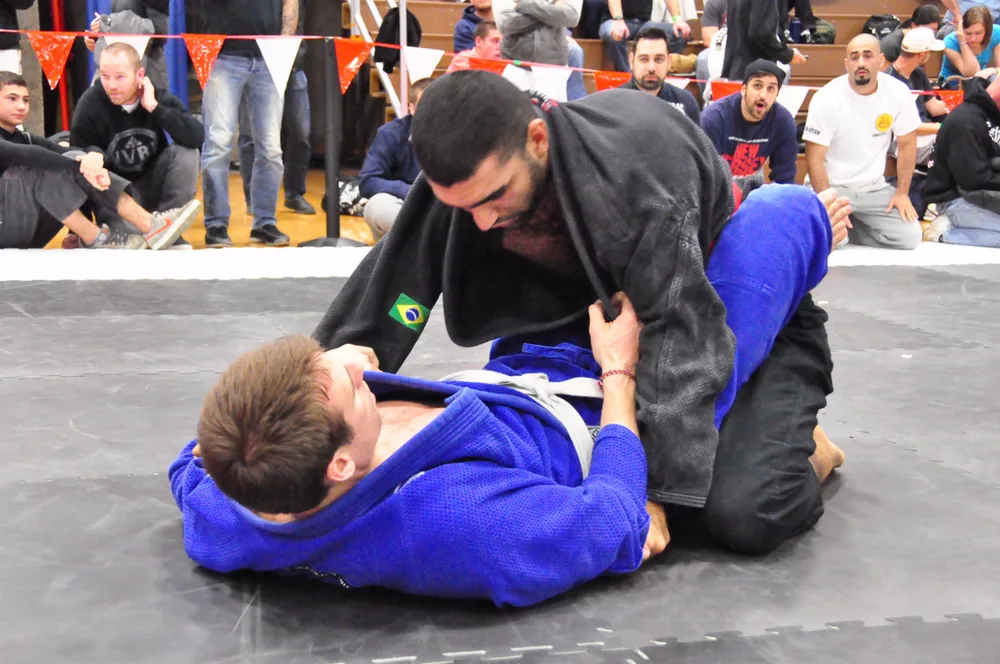 Athlete working from closed guard